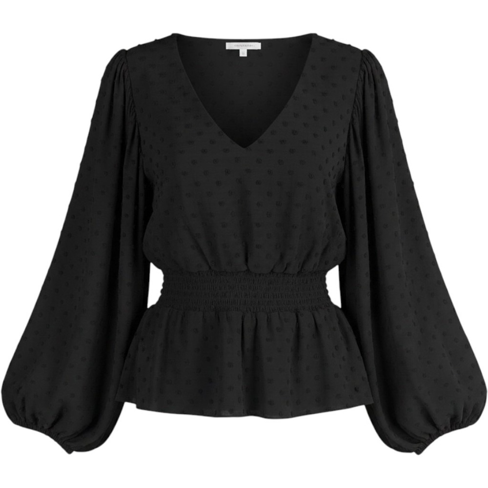 Vince Camuto Blouse XS Peplum Balloon Sleeve Whimsigoth Victorian Romantic‎